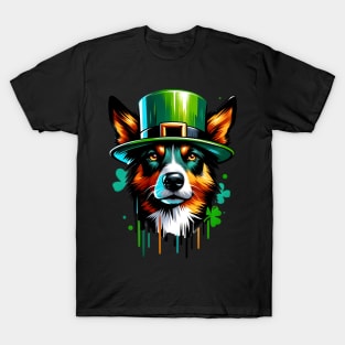 Australian Kelpie Enjoys Saint Patrick's Day Festivities T-Shirt